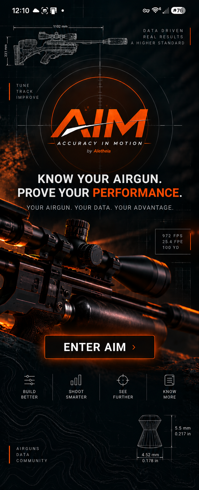 AIM -- Accuracy in Motion, by Aletheia. Know your airgun. Prove your performance.